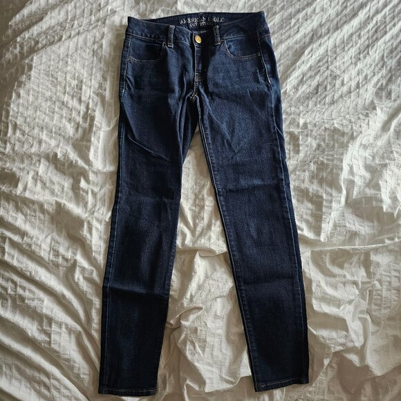 American Eagle Super Stretch Jeggings - 2014 - Dark Wash - Sz 0 Short - Picture 2 of 15